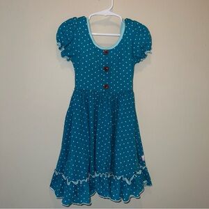 Sweethoney Teal Polka Dot Twirly Dress